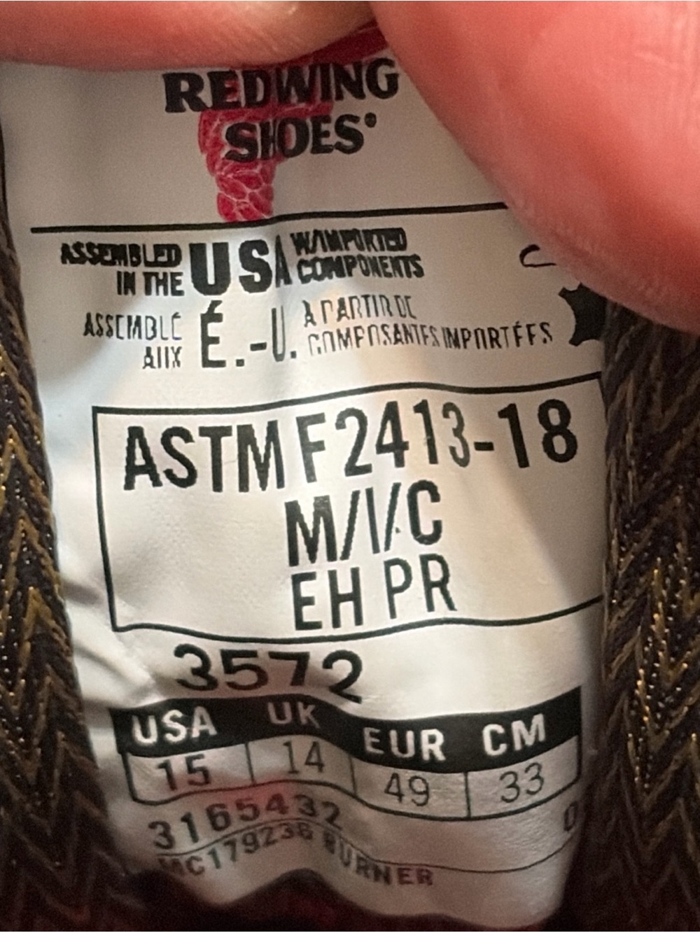 Red Wing 3572 BRNR XP Waterproof Safety Toe Work Boots Men’s 15D Brown EH - Picture 8 of 10